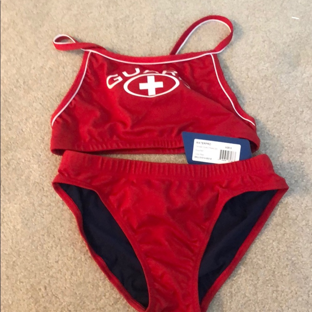 Women’s life guard two-piece swimsuit size small